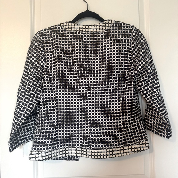 Laundry by Shelli Segal Navy and White Women's Size 6 Open Front Blazer - Picture 2 of 7